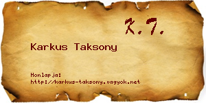 Karkus Taksony névjegykártya